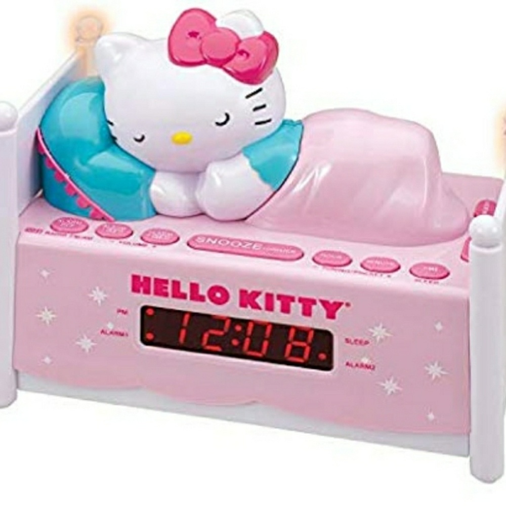 HELLO KITTY ALARM CLOCK RADIO WITH NIGHT LIGHT